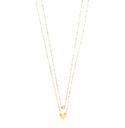 GARGANTILLA DOBLE CORAZON CIRC 45CM ACERO - KDSGT.764p