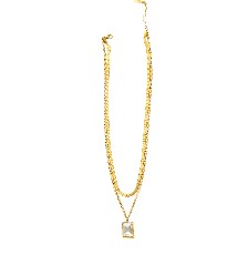 [KDSGT.770p] GARGANTILLA PIEDRA RECTANGULO 45CM ACERO - KDSGT.770p