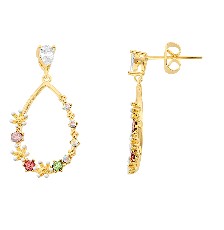 [KDPE.787p] ARETE OVAL FLOR CHAPA - KDPE.787p