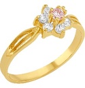ANILLO NIÑA ROSETA ROSA 10K - KDGR.101