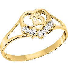 ANILLO 15 AÑOS CORAZON 10K - KDGR.112