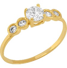 [KDGR.128] ANILLO SOLIT 5 CIRCS BISEL 10K - KDGR.128