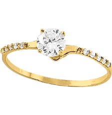 [KDGR.129] SOLITARIO 2 BARRITAS CIRCONIA 10K - KDGR.129