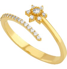 ANILLO ROSETA ABIERTO 10K - KDGR.181