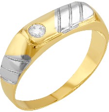 ANILLO CABALLERO BICOLOR 10K - KDGR.209
