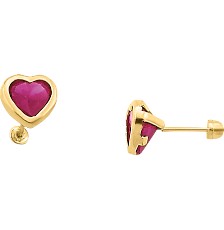 [KDGBQ.463] BROQUEL CORAZÓN BISEL RUBI 6 10K - KDGBQ.463