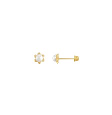 [KDGBQ.482] BROQUEL MINI PERLA FLOR 10K - KDGBQ.482