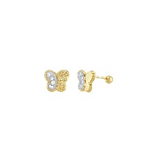 [KDGBQ.545] BROQUEL MARIPOSA DIAMANTADA 10K - KDGBQ.545