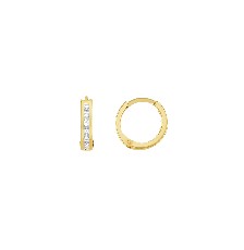 [KDGE.597] HUGGIE MINI CIRCONIA BLANCA 10K - KDGE.597