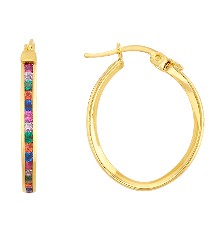 [KDGE.652] ARRACADA OVAL MULTICOLOR 10K - KDGE.652