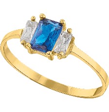 [KDGR.694] ANILLO BAGUETTE AZUL 10K - KDGR.694