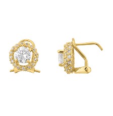 [KDGE.697] ARETE ROSETA CIRCONIA BLANCA 10K - KDGE.697