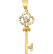 [KDGD.765] DIJE LLAVE FLOR CIRCS 10K - KDGD.765