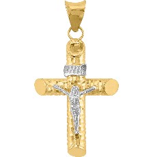 [KDGD.790] CRISTO BLANCO TUBO DIAMANTADA 10K - KDGD.790