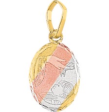 [KDGM.806] MEDALLA BAUTIZO 3 COLORES LASER 10K - KDGM.806