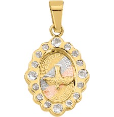 [KDGM.814] MEDALLA ROMBO 3 COLORES E. SANTO 10K - KDGM.814