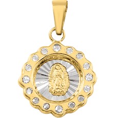 [KDGM.829] MEDALLA MINI CIRCONIA GUADALUPE 10K - KDGM.829