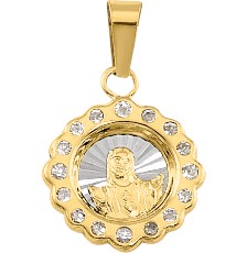 [KDGM.830] MEDALLA CIRCONIA DIV ROSTRO 10K - KDGM.830