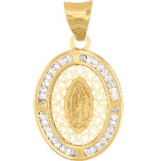 [KDGM.838] MEDALLA GUADALUPE FONDO FLOR 10K - KDGM.838