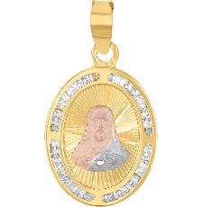 [KDGM.839] MEDALLA DIV ROSTRO 3 COLORES 10K - KDGM.839