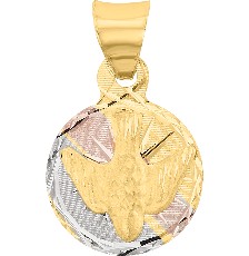 [KDGM.847] MEDALLA ESP SANTO 3 COLORES 10K - KDGM.847