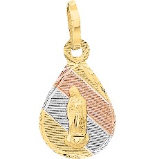 [KDGM.857] MEDALLA GUADALUPE LAGRIMA 3 COLORES 10K - KDGM.857