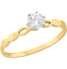 [KDG14R.999] ANILLO SOLITARIO ROMBOS 14K - KDG14R.999