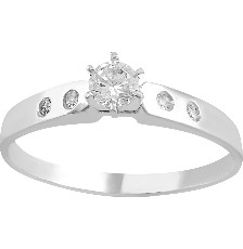 [KDG14R.1001] ANILLO SOLIT 4CIRCONIA ORO BCO 14K - KDG14R.1001
