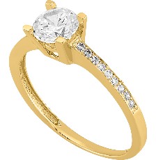 [KDG14R.1004] ANILLO SOLITARIO 4 UÑAS 14K - KDG14R.1004