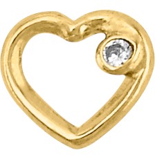 [KDG14BQ.1015] BROQUEL MINI CORAZON 14K - KDG14BQ.1015