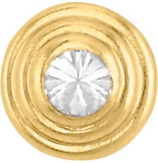 [KDG14BQ.1021] BROQUEL PIRAMIDE 2.5 CIRCONIA 14K - KDG14BQ.1021