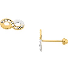 [KDG14BQ.1024] BROQUEL INFINITO BICOLOR 14K - KDG14BQ.1024