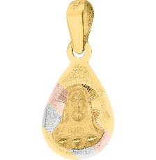 [KDG14M.1051] MEDALLA GOTA SAGRADO CORA 3 COLORES 14K - KDG14M.1051