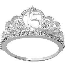 [KDSIR.9e] ANILLO CORONA 15 AÑOS .925 - KDSIR.9e