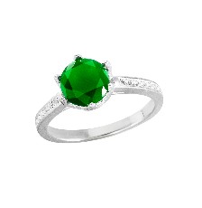 [KDSIR.26d] ANILLO SOLITARIO VERDE .925 - KDSIR.26d