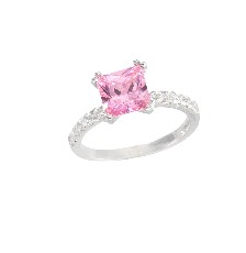 [KDSIR.33e] ANILLO CUADRO ROSA CIRCS .925 - KDSIR.33e