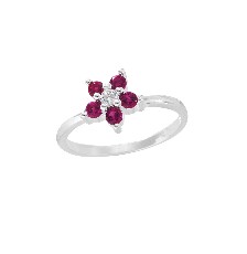 [KDSIR.39e] ANILLO FLOR FUSHIA .925 - KDSIR.39e
