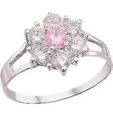 [KDSIR.41e] ANILLO ROSETA FLOR ROSA .925 - KDSIR.41e
