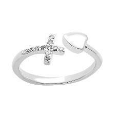 [KDSIR.50e] ANILLO CORAZON CRUZ .925 - KDSIR.50e