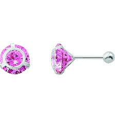 [KDSIBQ.154p] BROQUEL ILUSION ROSA 7MM .925 - KDSIBQ.154p
