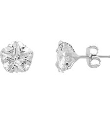 [KDSIBQ.165p] BROQUEL FLOR CIRCONIA 8MM .925 - KDSIBQ.165p