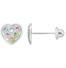 [KDSIBQ.168p] BROQUEL CORAZON COLORES .925 - KDSIBQ.168p