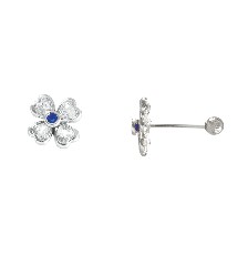 [KDSIBQ.181p] BROQUEL TREBOL CIRC CENTRAL AZUL .925 - KDSIBQ.181p