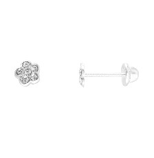 [KDSIBQ.182p] BROQUEL FLOR CIRCONIA .925 - KDSIBQ.182p