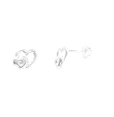 [KDSIBQ.190p] BROQUEL CORAZONES PIEDRITA .925 - KDSIBQ.190p
