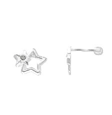 [KDSIBQ.200p] BROQUEL DOBLE ESTRELLA .925 - KDSIBQ.200p