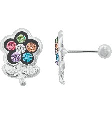 [KDSIBQ.201p] BROQUEL FLOR CIRC COLORES .925 - KDSIBQ.201p