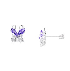 [KDSIBQ.219p] BROQUEL MARIPOSA MOR/BCA .925 - KDSIBQ.219p