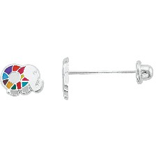 [KDSIBQ.228p] BROQUEL ELEFANTITO COLORES .925 - KDSIBQ.228p