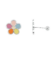 [KDSIBQ.230p] BR. FLOR PETALOS COLORES PASTEL .925 - KDSIBQ.230p